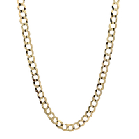 10kt Yellow Gold 26" 6.5mm Hollow Curb Link Chain 