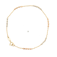 14kt Tri-Color 7" Bead Bracelet