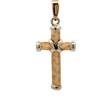 14kt Two Tone Cross Pendant 