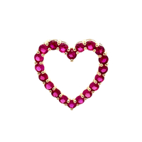 10kt Yellow Gold Synthetic Ruby Heart Pendant 