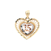 14kt Tri-Color Sweet 15 Heart Pendant 