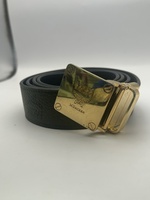 MCM Green Leather/ Canvas Belt 321405
