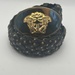 Versace Braided Studded Black Leather Belt Size 44  