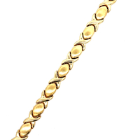 14kt Yellow Gold 8" 9.25mm X's & O's Link Bracelet 