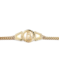 14kt Yellow Gold 6.5" Virgin Mary Bracelet 