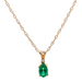 14kt Yellow Gold Emerald & Diamond Pendant With 16" Chain