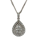 14kt White Gold 18" 1.25ct tw Diamond Cluster Pendant With Chain 