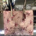 Coach Highline Tote Bag with Floral Print in Pink & Beechwood - Shoulder Bag 