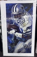 Michael Irvin Autographed fine art print signed 