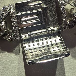  HUGE Moissanite Solid Sterling Silver Cuban Chain