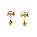 18kt Yellow Gold Dangling Bow Earrings
