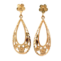 14kt Yellow Gold Floral Dangling Earrings