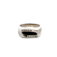 14kt White Gold .20ct tw Diamond & Onyx Ring  