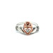 Sterling Silver & 10kt Two Tone .10ct tw Diamond Claddagh Ring 