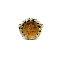 14kt Yellow Gold 2 Peso Gold Coin Ring