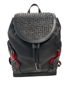 Christian Louboutin Spike Studs Explorer Funk Leather Backpack Red x Black