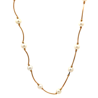 14kt Yellow Gold 16" Pearl Necklace