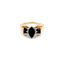10kt Yellow Gold Diamond & Sapphire Ring