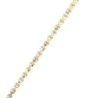10kt Yellow Gold 7" 5mm .10ctw Diamond Heart Bracelet 