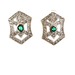 14kt White Gold .75ct tw Diamond & Emerald Earrings