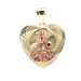 14kt Yellow Gold Ruby Saint Barbara Heart Pendant