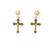 14kt Yellow Gold Dangling Cross Earrings