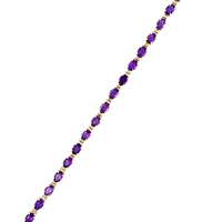 10kt Yellow Gold 7" 4.25mm Amethyst Tennis Bracelet 