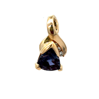 14kt Yellow Gold .10ct tw Diamond & Alexandrite Stone Pendant