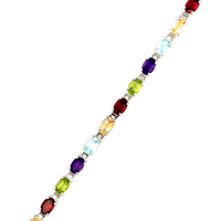 Sterling Silver Multi-Color Stone Bracelet  