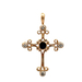 14kt Yellow Gold Diamond & Sapphire Cross Pendant