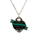 Tiffany Co. Blue Enameled Banner Heart Tag Pendant With Chain & W/Box & Pouch