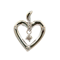 14kt White Gold .20ct tw Diamond Heart Pendant 