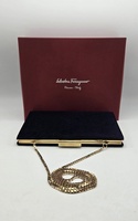 Vintage Salvatore Ferragamo Layla Evening Clutch – Mirtillo Kid Velvet   