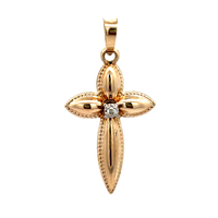 14kt Yellow Gold Moissanite Cross Pendant