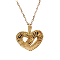 10kt Yellow Gold Heart Pendant With Chain