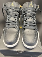 Nike Men's Size 12 Air Jordan 1 Mid Black Metallic Gold DQ8426-071 Authenticated