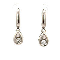  14kt White Gold .30ctw Diamond Dangling Earrings
