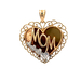 10kt Two Tone "Mom" Heart Pendant