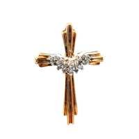10kt Yellow Gold .20ct tw Diamond Cross Pendant