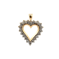 10kt Yellow Gold .20ct tw Diamond Heart Pendant 