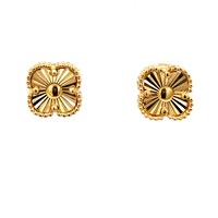 18kt Yellow Gold Flower Stud Earrings