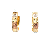 14kt Tri-Color Hoop Earrings