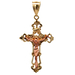 14kt Two Tone Crucifix Cross Pendant