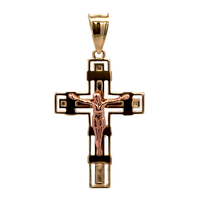 14kt Two Tone Crucifix Cross Pendant