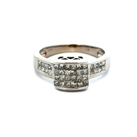  14kt White Gold 1.00ctw Diamond Cluster Ring Size 7