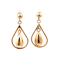 14kt Yellow Gold Dangling Teardrop Earrings