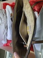 Michael Kors Charlotte Large Logo and Leather Top-Zip Tote Bag Brown New