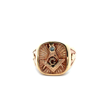 14kt Yellow Gold Diamond Masonic Ring