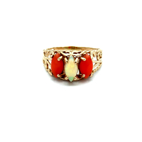  14kt Yellow Gold Pink & Coral Ring 7.25