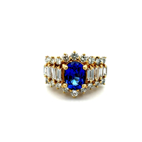 18kt Yellow Gold 1.50ct tw Diamond & Sapphire Ring 